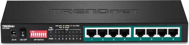 Alt view image 7 of 7 - TRENDnet 8-Port Gigabit Long Range Poe+ Switch, TPE-LG80, 65W Poe Budget, Ethernet/Network Switch, Long-Range Poe+ Extends Range Up to 200M (656 ft.), 16 Gbps Switching Capacity, Lifetime Protection