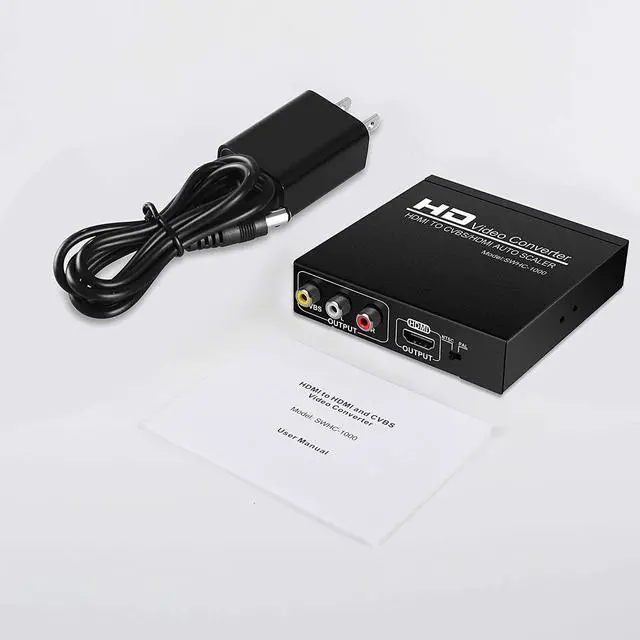 Alt view image 6 of 7 - HDMI to RCA and HDMI Adapter Converter HDMI to HDMI+3RCA CVBS AV Composite Video Audio Adapter/Splitter with Power Adapter Support 1080P PAL NTSC for HD TV Older TV Camera Monitor etc
