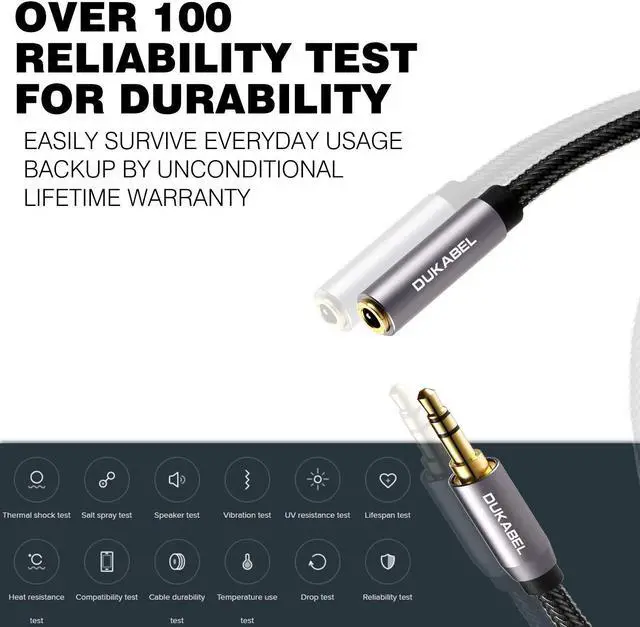 Alt view image 4 of 7 - Headphone Extension Cable 3.5mm Male to Female Stereo Audio Cable Lossless Audio Sound Premium Audio Cord Extension Cable Gold Plated Jack & Strong Nylon Braided - Top Series (4ft/1.2m)