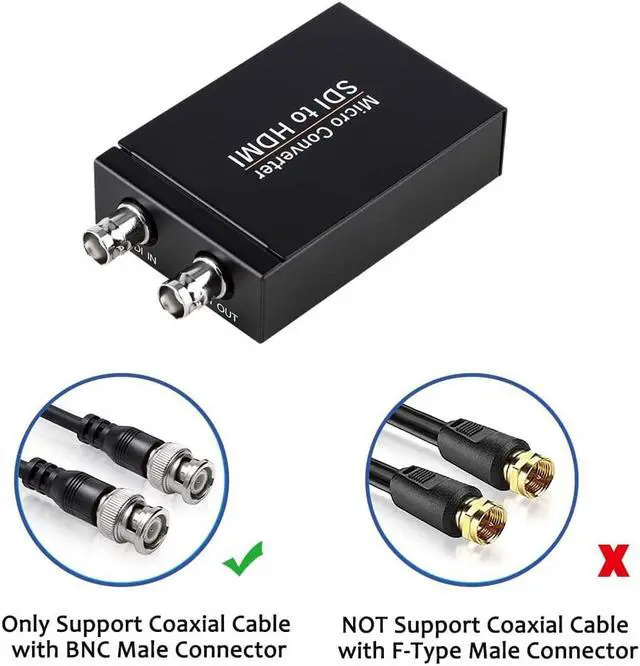 Alt view image 3 of 6 - SDI to HDMI Converter - 3G/HD/SD-SDI Adapter With Auto Format Detection Video Converter and Stereo Audio De-embedder