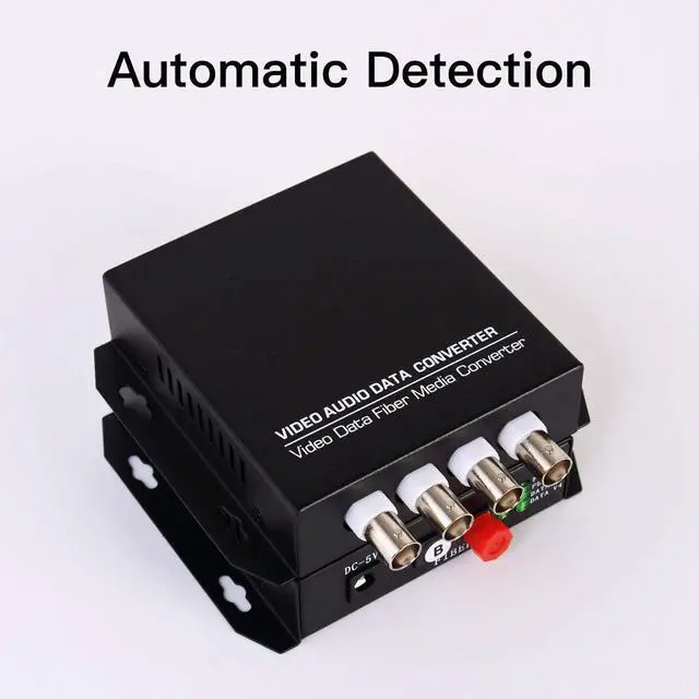 Alt view image 2 of 7 - GESD 4 Video Data Fiber Optic Media Converter Analog Video Over Singlemode Fiber Optic Interface BNC FC Signal up 20Km (1Pair Transmitter and Receiver) for CCTV Cameras Surveillance System
