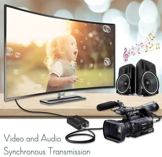 Alt view image 3 of 6 - HDMI to SDI, HDMI to SDI Converter Two SDI Output Audio Embedder Support HDMI 1.3, 3G/ HD-SDI Auto Format Detection Extender for Camera CCTV (Black)