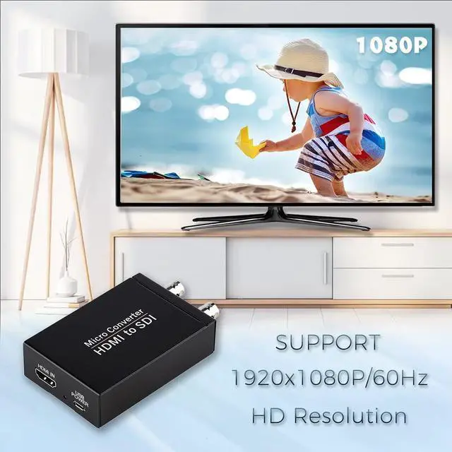 Alt view image 4 of 6 - HDMI to SDI, HDMI to SDI Converter Two SDI Output Audio Embedder Support HDMI 1.3, 3G/ HD-SDI Auto Format Detection Extender for Camera CCTV (Black)
