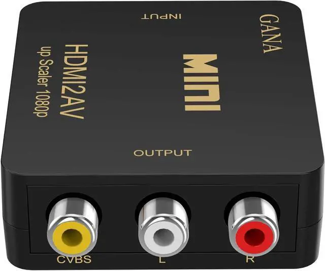 Alt view image 2 of 6 - HDMI to RCA AV Converter - 1080P HDMI to 3RCA CVBS AV Composite Video Audio Adapter - Supports PAL/NTSC with USB Charge Cable for PC Laptop HDTV DVD