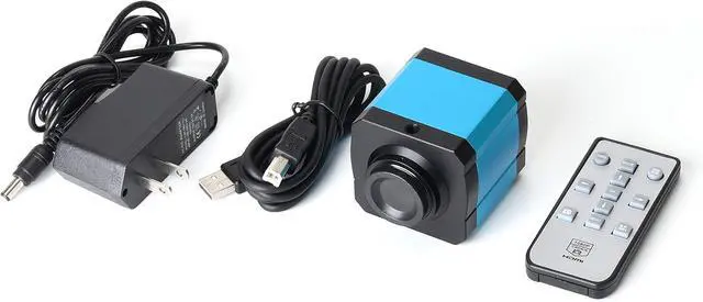 Alt view image 2 of 7 - 14MP HDMI USB Industry Microscope Kit Camera Set Remote Control 100X C-Mount Lens Video Recorder 40 LED Ring Light
