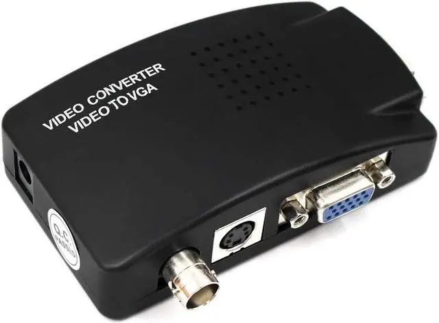 Alt view image 2 of 7 - Portable BNC to VGA Video Converter Composite S-Video Input to PC VGA Out Adapter Digital Switch Box for PC MACTV Camera DVD DVR