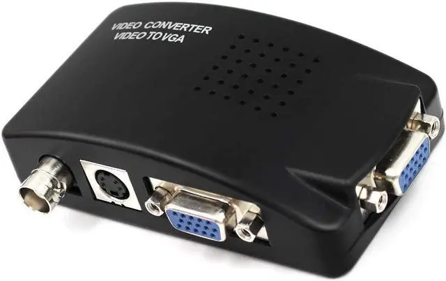 Alt view image 3 of 7 - Portable BNC to VGA Video Converter Composite S-Video Input to PC VGA Out Adapter Digital Switch Box for PC MACTV Camera DVD DVR