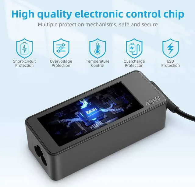 Alt view image 5 of 7 - 45W USB C Charger for Lenovo Chromebook C330 S330 300e, Acer Chromebook Spin 11 13 15 CP311 CP315 CP713 CP311-1H CP311-2H CP311-1H-C1FS 1H-C5PN 1HN-C2DV 2H-C679 Laptop Charger Type C Power Cord