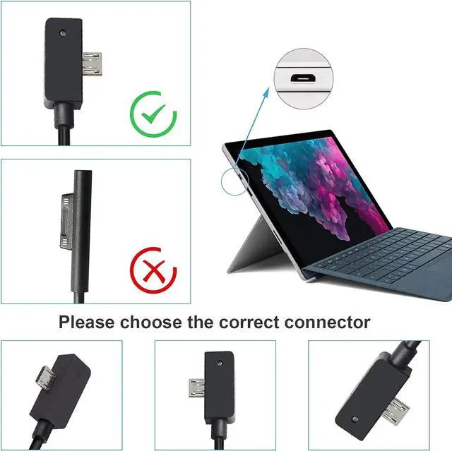 Alt view image 7 of 7 - Surface 3 Charger 13W 5.2V 2.5A AC Power Adapter Charger Cord Replacement for Microsoft Surface 3, Model 1623 1624 1645 Tablet with USB Charging Port 4.9Ft Cable-1.5m(Not Compatible Surface Pro 3)