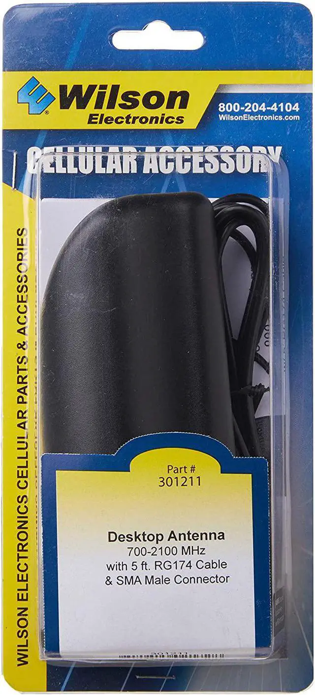Alt view image 2 of 5 - Wilson Desktop Cellular Antenna 700 2100 Mhz With 5 Foot Cable and SMA Male Connector