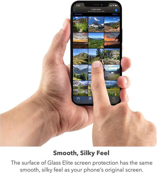 Alt view image 6 of 7 - ZAGG InvisibleShield Glass Elite Privacy+ - Privacy Screen Protector for iPhone 12 Pro, 12, 11, XR  3X Impact Protection (200106681)