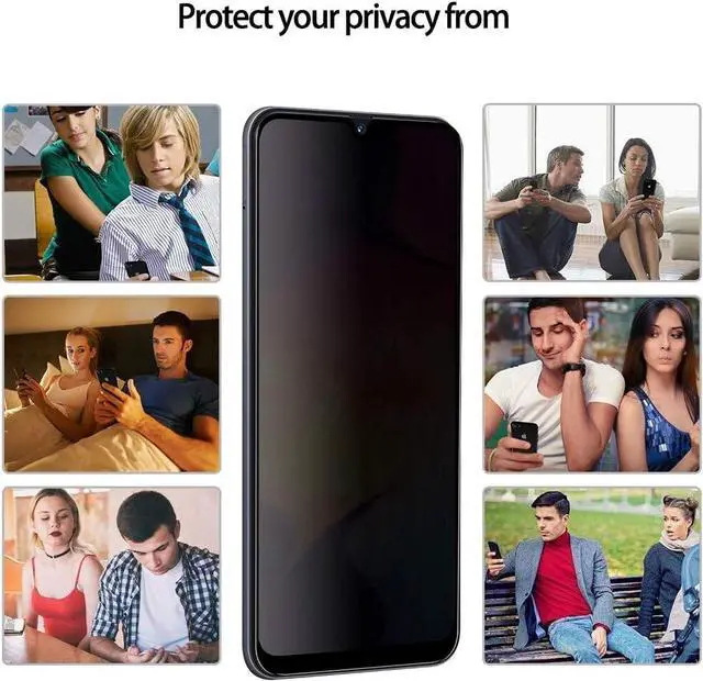 Alt view image 2 of 6 - [2 Pack] Galaxy A50 A30 A20 Privacy Screen Protector, [Upgraded] Anti Spy Anti Glare Edge to Edge Full Coverage Privacy Tempered Glass Film for Samsung Galaxy A50 A50S A30 A30S A20 6.4 Inch 2019