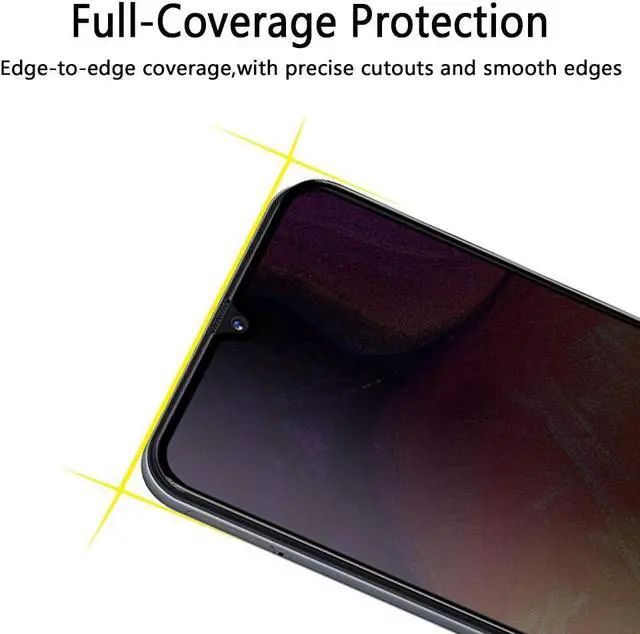 Alt view image 4 of 6 - [2 Pack] Galaxy A50 A30 A20 Privacy Screen Protector, [Upgraded] Anti Spy Anti Glare Edge to Edge Full Coverage Privacy Tempered Glass Film for Samsung Galaxy A50 A50S A30 A30S A20 6.4 Inch 2019