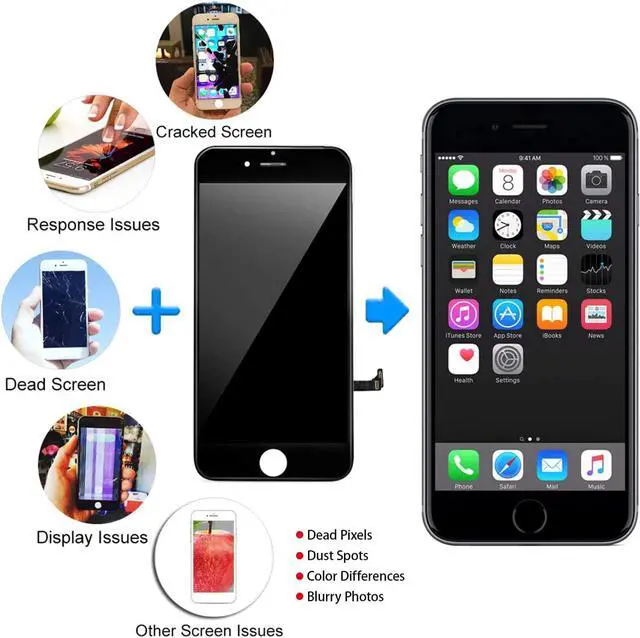 Alt view image 4 of 7 - for iPhone 8 Plus Screen Replacement Black 5.5 Inch, Diykitpl 3D Touch LCD Digitizer Display for iPhone 8 Plus, with Repair Tools Kit for A1864,A1897,A1898 Glass Screen