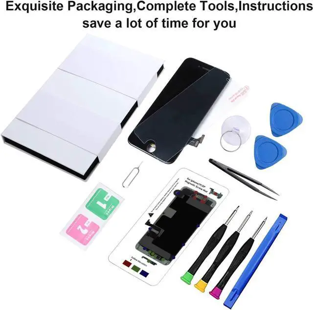 Alt view image 7 of 7 - for iPhone 8 Plus Screen Replacement Black 5.5 Inch, Diykitpl 3D Touch LCD Digitizer Display for iPhone 8 Plus, with Repair Tools Kit for A1864,A1897,A1898 Glass Screen