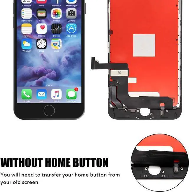 Alt view image 4 of 7 - Compatible with iPhone 7 Plus Screen Replacement Black5.5, LCD Display & Touch Screen Digitizer Frame Assembly Set with 3D Touch Free Repair Tools