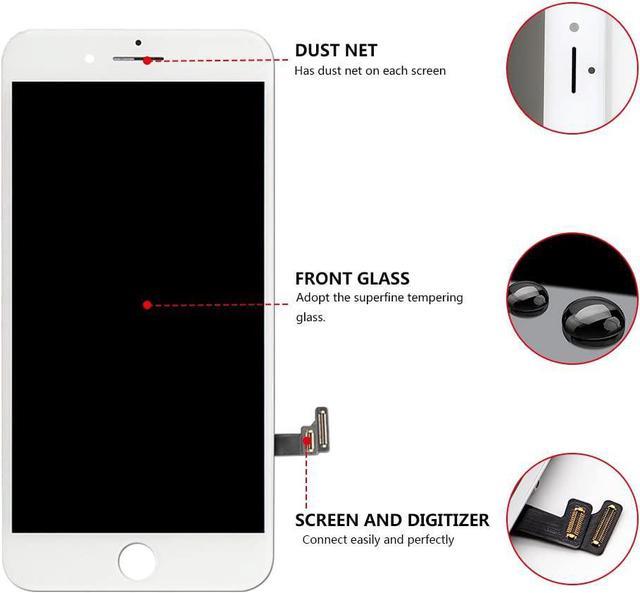 iPhone 7 Plus Screen Replacement Kit, LCD Display and 3D Touch Screen  Digitizer Replacement Full Assembly with Repair Tools for iPhone 7 Plus  Screen White 5.5 inch 