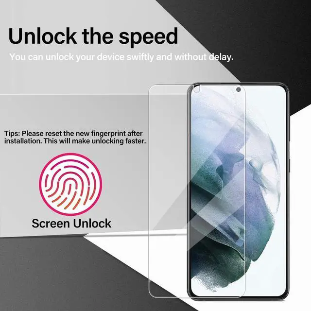 Alt view image 4 of 6 - Galaxy S21 Plus Tempered Glass Screen Protector + Camera Lens Protector [ 2 + 2 Pack ][Case Friendly][Anti-Scratch][Ultrasonic Fingerprint Unlock] Clear HD Protective Film for Samsung Galaxy S21 Plus