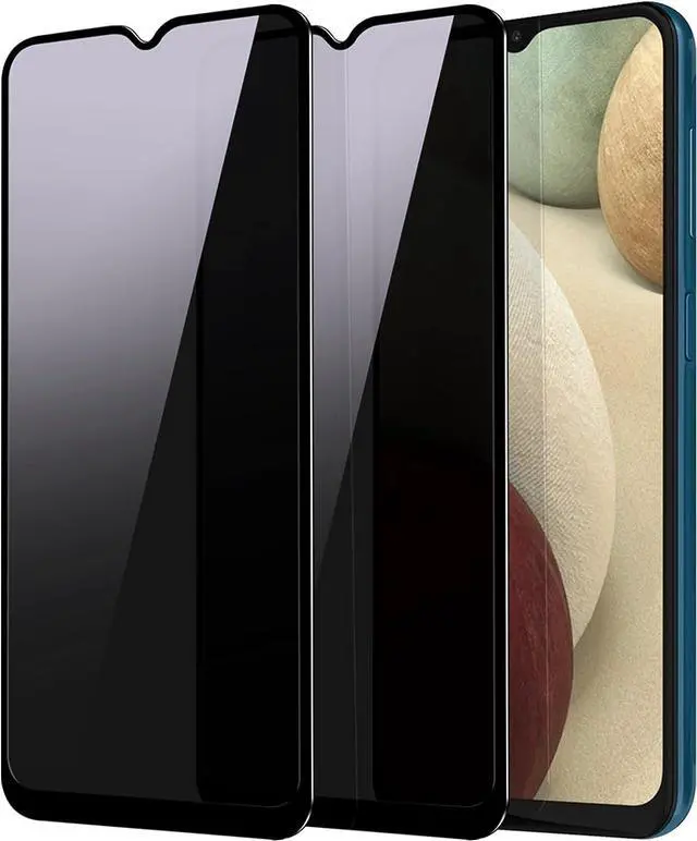 Main image of YWXTW Privacy Screen Protector for Samsung Galaxy A12/A13/A13 LTE/A32 5G/A03S/A02S, Upgraded Anti Spy Anti Peeping Tempered Glass Protector, 2-Pack (Black)