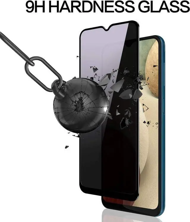 Alt view image 4 of 6 - YWXTW Privacy Screen Protector for Samsung Galaxy A12/A13/A13 LTE/A32 5G/A03S/A02S, Upgraded Anti Spy Anti Peeping Tempered Glass Protector, 2-Pack (Black)