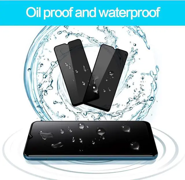 Alt view image 5 of 6 - YWXTW Privacy Screen Protector for Samsung Galaxy A12/A13/A13 LTE/A32 5G/A03S/A02S, Upgraded Anti Spy Anti Peeping Tempered Glass Protector, 2-Pack (Black)