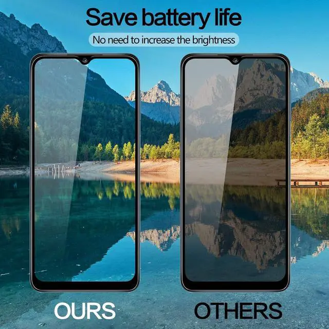 Alt view image 6 of 6 - YWXTW Privacy Screen Protector for Samsung Galaxy A12/A13/A13 LTE/A32 5G/A03S/A02S, Upgraded Anti Spy Anti Peeping Tempered Glass Protector, 2-Pack (Black)