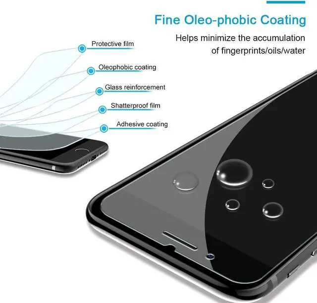 Alt view image 7 of 7 - HATOSHI 3 Pack Screen Protector Designed for iPhone SE 2022 (3rd Gen), iPhone SE 2020 (2nd Gen), iPhone 8/7/6, 4.7-inch 9H HD Tempered Glass Film, Easy Installation Alignment Tray Case Friendly