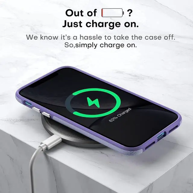 Alt view image 6 of 7 - Heavy-Duty Case for iPhone 11 - Dual Layer Military Grade Protection Elevated Screen & Camera Protection Slim Shockproof Non-Slip Phone Cover Light Purple