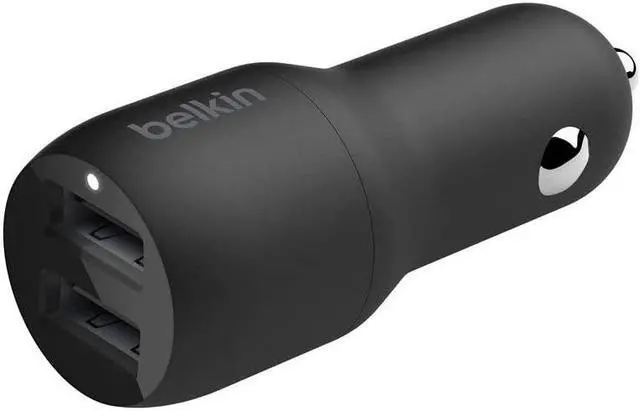 Alt view image 2 of 7 - belkin ccb001btbk dual usb car charger 24w (boost charge dual port car charger, 2-port usb car charger) iphone car charger, android car charger, black