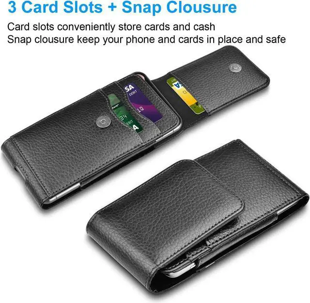 Alt view image 3 of 7 - Takfox Phone Holster for Samsung Galaxy S24 Ultra S23 Plus S22 S21 FE S10 A04s A03s A15 A14 A13 A12 A42 A32 A54 A23 5G,Note 20/10 J7 Leather Cell Phone Pouch Belt Holder Carrying Case,Black