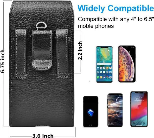 Alt view image 2 of 7 - Takfox Phone Holster for Samsung Galaxy S24 Ultra S23 Plus S22 S21 FE S10 A04s A03s A15 A14 A13 A12 A42 A32 A54 A23 5G,Note 20/10 J7 Leather Cell Phone Pouch Belt Holder Carrying Case,Black
