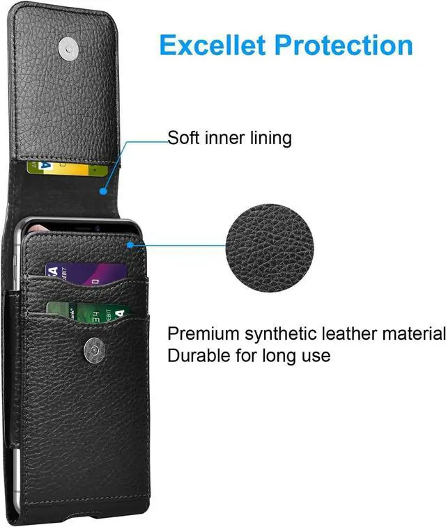 Alt view image 4 of 7 - Takfox Phone Holster for Samsung Galaxy S24 Ultra S23 Plus S22 S21 FE S10 A04s A03s A15 A14 A13 A12 A42 A32 A54 A23 5G,Note 20/10 J7 Leather Cell Phone Pouch Belt Holder Carrying Case,Black