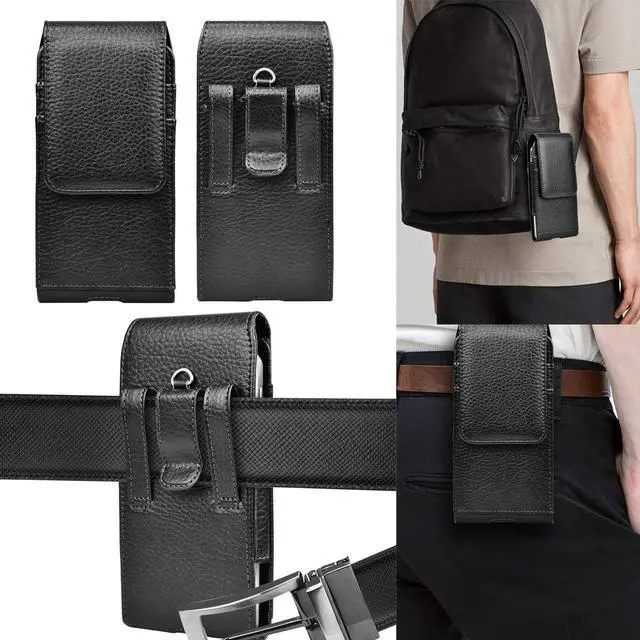 Alt view image 7 of 7 - Takfox Phone Holster for Samsung Galaxy S24 Ultra S23 Plus S22 S21 FE S10 A04s A03s A15 A14 A13 A12 A42 A32 A54 A23 5G,Note 20/10 J7 Leather Cell Phone Pouch Belt Holder Carrying Case,Black