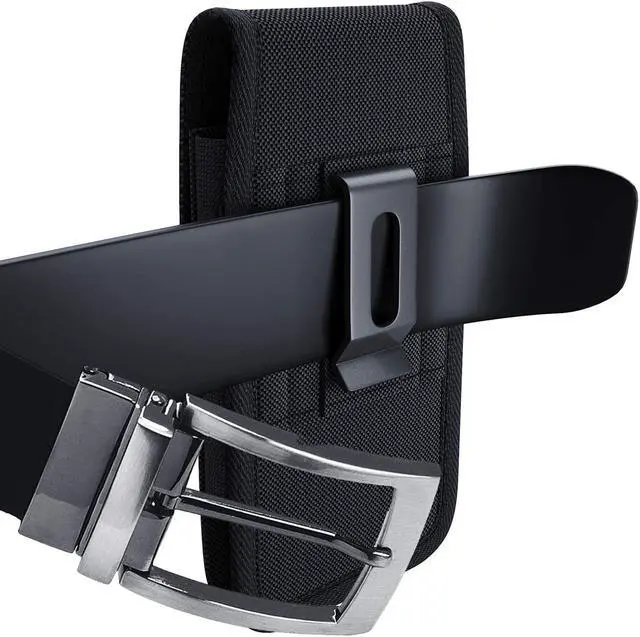 Alt view image 5 of 6 - PiTau Holster for Galaxy S25+ Plus S24+ S23+ 22+ S21+ S20+ S10+ S9+ Plus A20 A50 A51 A52 A53 Cell Phone Belt Case with Clip Pouch Holder Cover (Fits Samsung with Protective Case on) Large Black