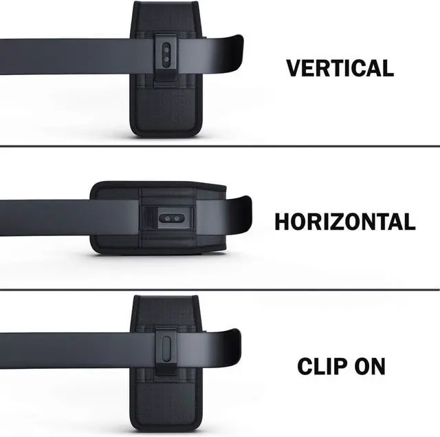 Alt view image 4 of 6 - PiTau Holster for Galaxy S25+ Plus S24+ S23+ 22+ S21+ S20+ S10+ S9+ Plus A20 A50 A51 A52 A53 Cell Phone Belt Case with Clip Pouch Holder Cover (Fits Samsung with Protective Case on) Large Black