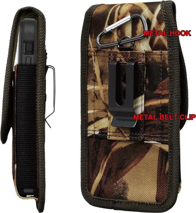 Alt view image 6 of 7 - Phone Holster for Samsung Galaxy S24 S23 S22 S21 S20 FE S10 S9 S8 A02S A12 A13 A32 A42 A52 A51 A71 A20 Note 20 Ultra Note 10 Plus Note 9 Belt Case with Belt Clip Nylon Pouch Holder,Camo