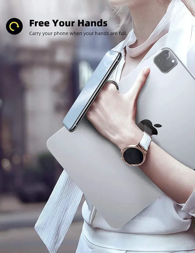 Alt view image 3 of 7 - Phone Ring Holder Finger Grip Stand - Cell Phone Kickstand 360 Rotation Polished Metal Grip for Magnetic Car Mount Compatible with iPhone 16/15/14/13/12/11 Pro Max Smartphone Accessories