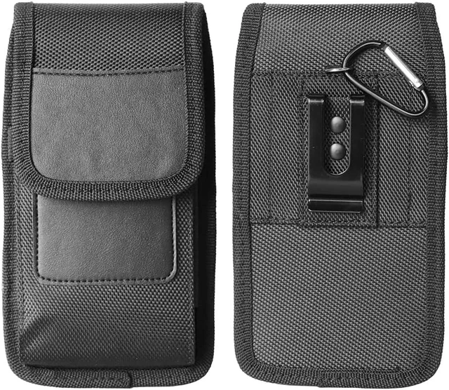 Alt view image 5 of 6 - Vertical Nylon Cell Phone Holster Case with Belt Clip & Hook - XXL