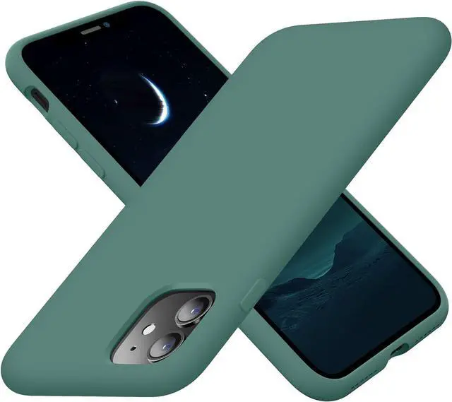 Main image of for iPhone 11 Case, Silicone Ultra Slim Shockproof Phone Case with [Soft Anti-Scratch Microfiber Lining], 6.1 inch, Midnight Green