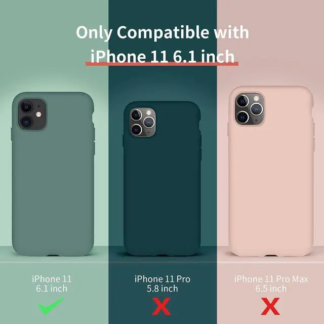 Alt view image 6 of 7 - for iPhone 11 Case, Silicone Ultra Slim Shockproof Phone Case with [Soft Anti-Scratch Microfiber Lining], 6.1 inch, Midnight Green