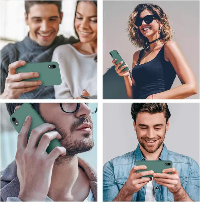 Alt view image 2 of 7 - Cordking Designed for iPhone XR Case, Silicone Ultra Slim Shockproof Phone Case with [Soft Anti-Scratch Microfiber Lining], 6.1 inch, Midnight Green