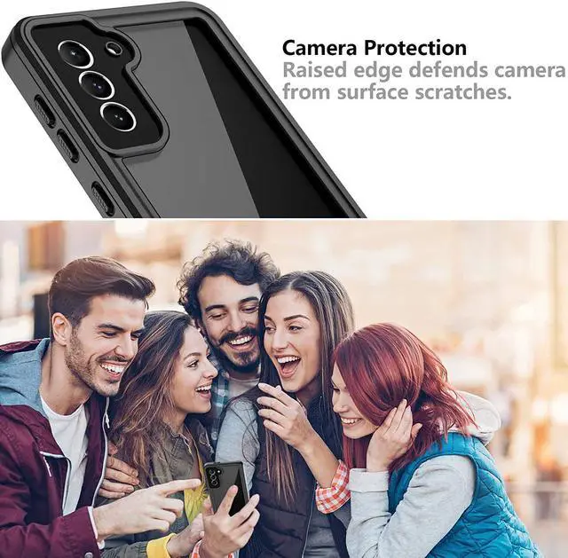 Alt view image 6 of 7 - Oterkin for Samsung Galaxy S21 Waterproof Case with Built-in Screen Protector Dustproof Shockproof 360 Full Body Underwater Case for Samsung S21 5G 6.2inch (2021) Black