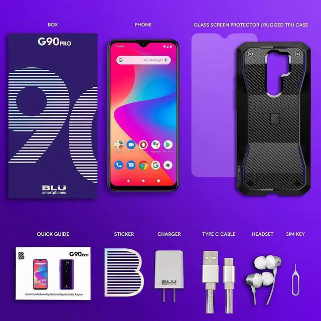 Alt view image 11 of 11 - BLU G90 Pro G0370WW 128GB Unlocked GSM Android Smartphone - Purple Haze