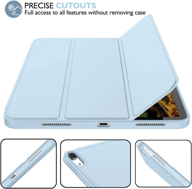 Alt view image 5 of 7 - iMieet iPad Air 11 Inch Case M4/M3/M2(2026/2025/2024), iPad Air 5th/4th Generation Case 2022/2020 10.9 Inch with Pencil Holder,Trifold Stand Smart Case with Soft TPU Back(Sky Blue)