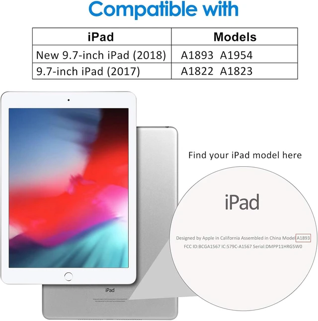 Alt view image 2 of 6 - JETech Case for iPad 6th/5th Gen 9.7" (2018/2017), Deep Navy