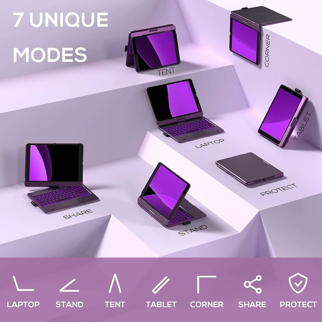 Alt view image 6 of 7 - typecase Touch Keyboard Case for iPad 9th/8th/7th Gen, 360° Rotating