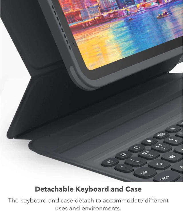 Alt view image 5 of 7 - ZAGG Pro Keys Detachable Case & Wireless Keyboard for Apple iPad 10.2" (Gen 9, 8, 7) - Bluetooth Pairing, Backlit Laptop-Style Keys, Apple Pencil Holder, 6.6ft Drop Protection, Black
