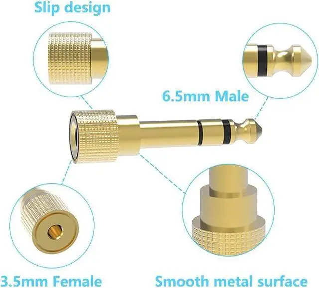 Alt view image 4 of 5 - 1/4 Adapter - 549346 Authentic Genuine 6.35mm Adapter Jack - 3.5mm (1/8 Inch) to (1/4 Inch)