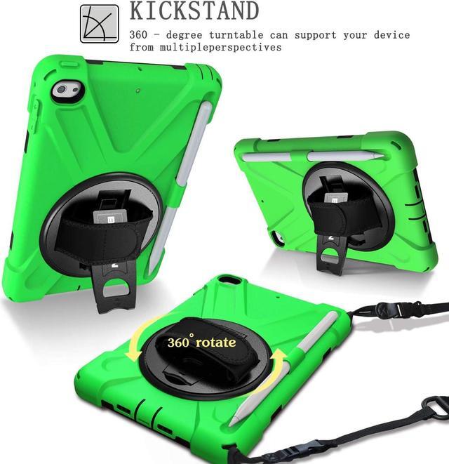 Alt view image 3 of 7 - iPad Mini 5th Gen Case, Mini 4 iPad Case - Heavy Duty Rugged Case with Pencil Holder, Handle, Kickstand, Shoulder Strap for iPad Mini 5th /4th Gen,[Pencil not Included] - Green