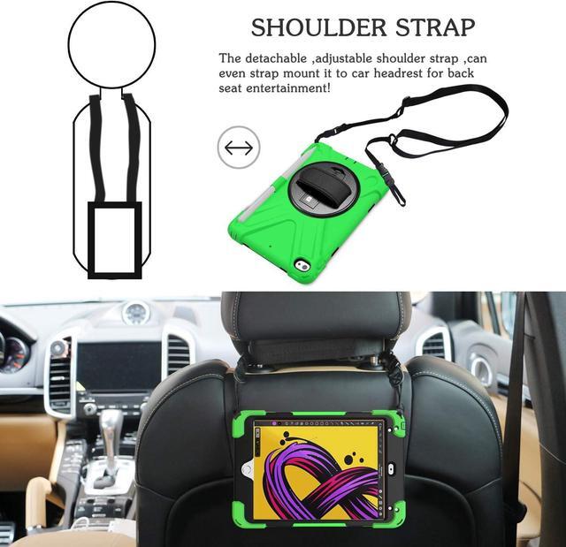 Alt view image 4 of 7 - iPad Mini 5th Gen Case, Mini 4 iPad Case - Heavy Duty Rugged Case with Pencil Holder, Handle, Kickstand, Shoulder Strap for iPad Mini 5th /4th Gen,[Pencil not Included] - Green